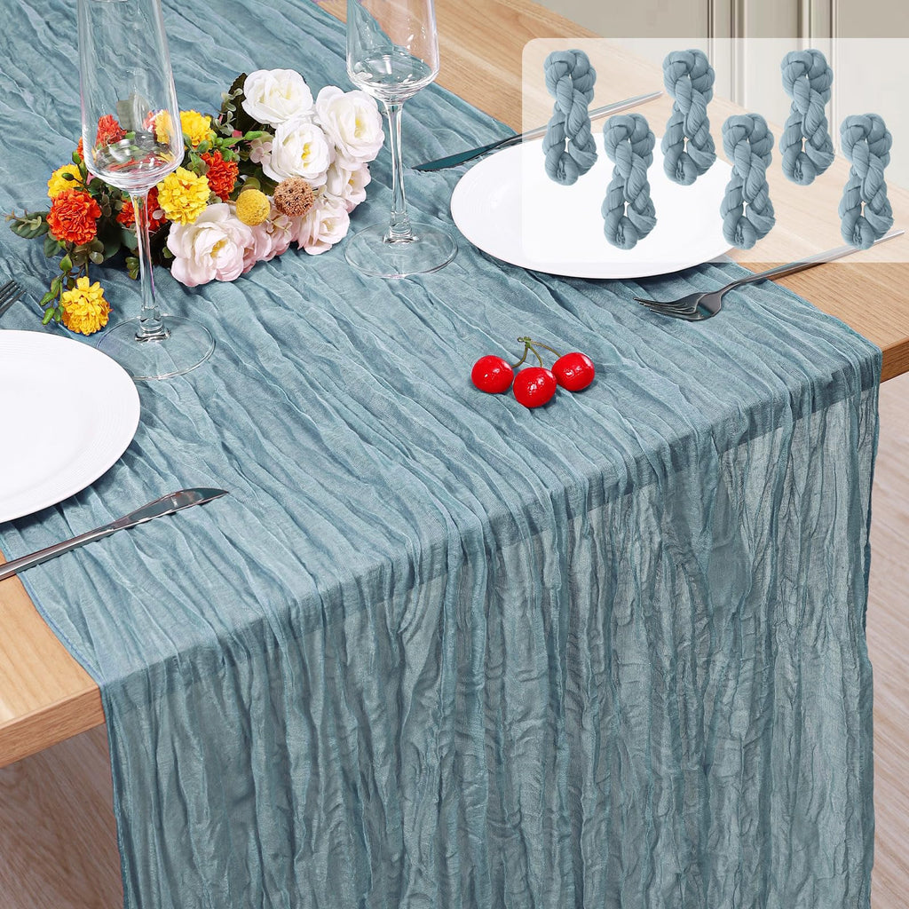 12 Pack Cheesecloth Table Runner, Runner Gauze Boho Wedding Decor Romantic Table Runner for Wedding Birthday Party(35" x 118") (Terracotta)