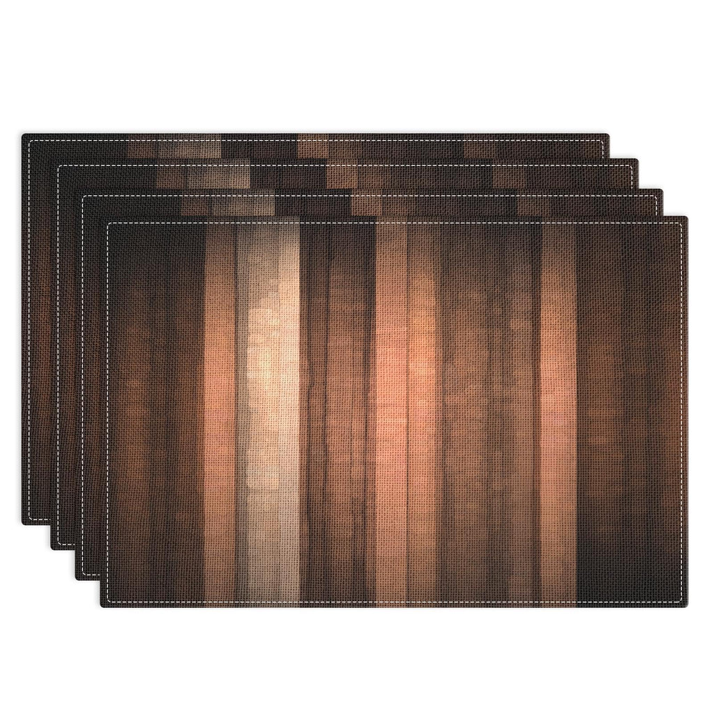 Emvency Farmhouse Placemats Set of 4, 12x18 Inch, Abstract Blue Grey