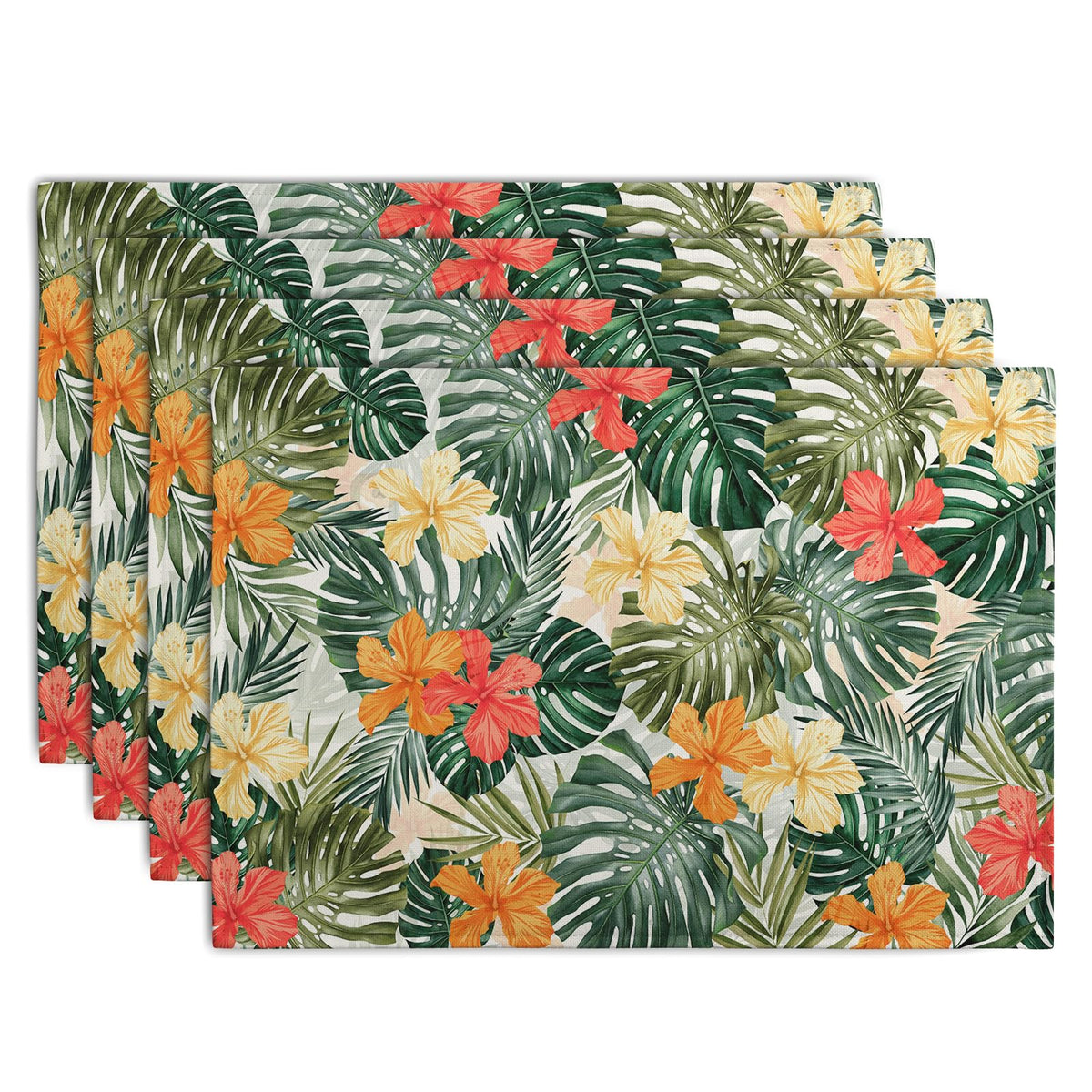 Rustic Daisy Placemats Set of 4 Vintage Flower Vases Wood Grain Linen Table Mats 12x18 Inch Summer Floral Wooden Board Farmhouse Washable Place Mat for Party Kitchen Dining Outdoor Indoor Decor