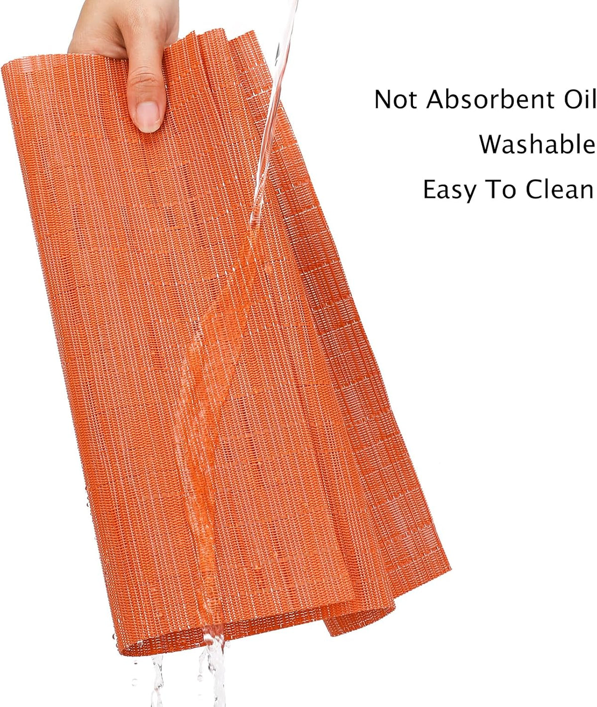 Myir JUN Orange Placemats Set of 8 for Dining Table Thanksgiving Placemats