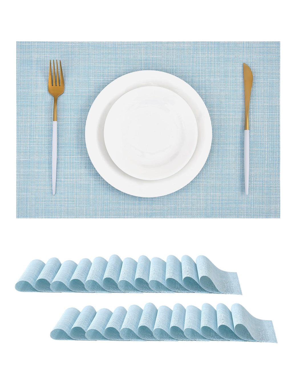 Leetaltree Beige Placemats Set of 4 - Heat-Resistant, Non-Slip Table Mats, Washable Woven Vinyl for Indoor & Outdoor Dining