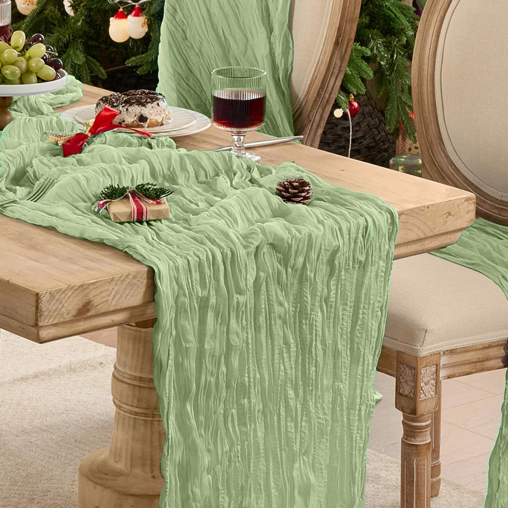 6 Pack Beige Cheese Cloth Table Runner Boho Rustic Gauze 120 Inch