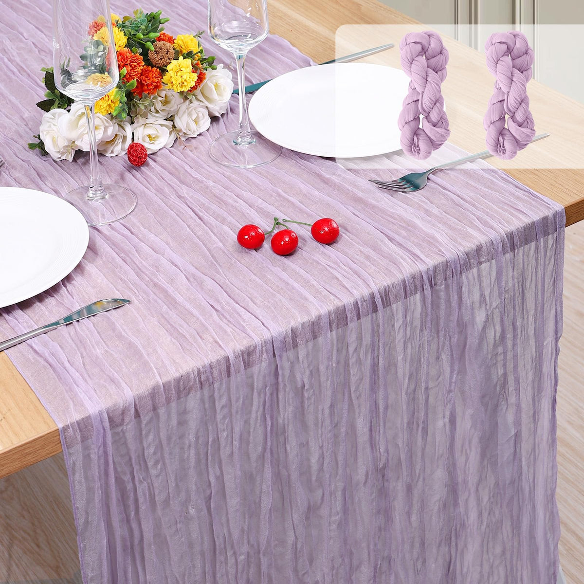 12 Pack Cheesecloth Table Runner, Runner Gauze Boho Wedding Decor Romantic Table Runner for Wedding Birthday Party(35" x 118") (Terracotta)