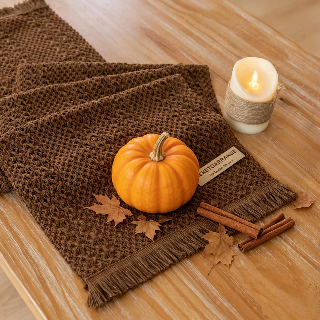 Keketoarrange Boho Macrame Table Runner 12x72 Inch