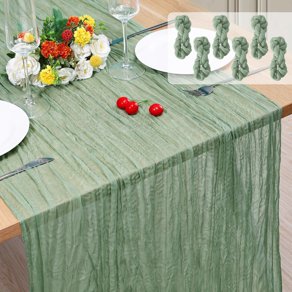 12 Pack Cheesecloth Table Runner, Runner Gauze Boho Wedding Decor Romantic Table Runner for Wedding Birthday Party(35" x 118") (Terracotta)