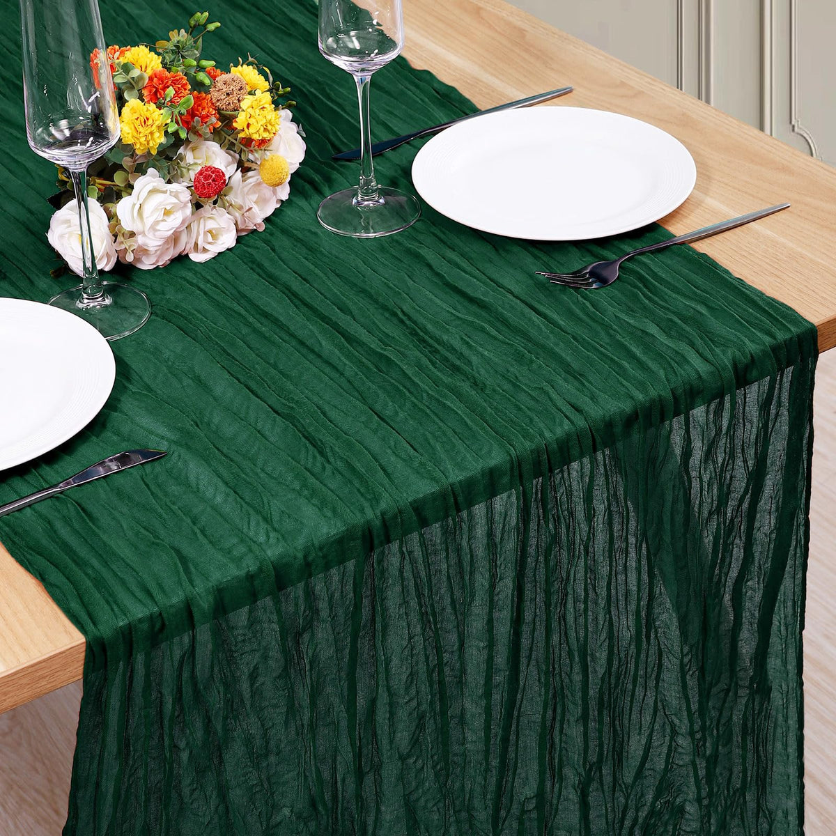 12 Pack Cheesecloth Table Runner, Runner Gauze Boho Wedding Decor Romantic Table Runner for Wedding Birthday Party(35" x 118") (Terracotta)