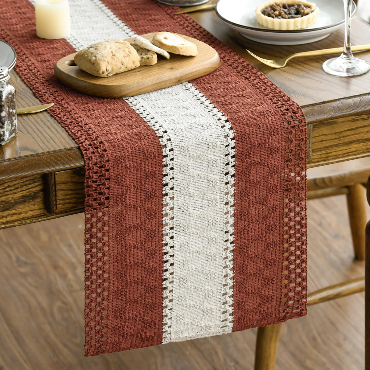 Artoid Mode Dark Grey Farmhouse Rustic Table Runner 12x72 Inch