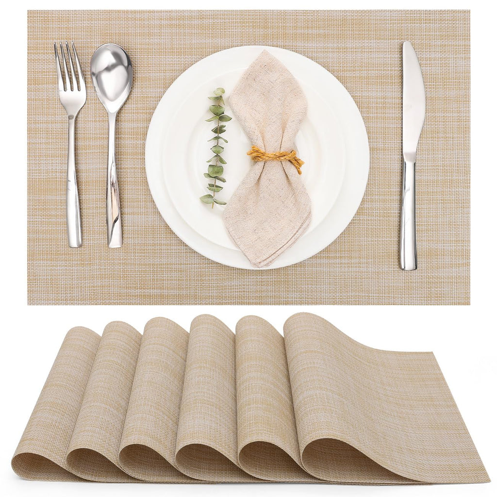 Myir JUN Orange Placemats Set of 8 for Dining Table Thanksgiving Placemats