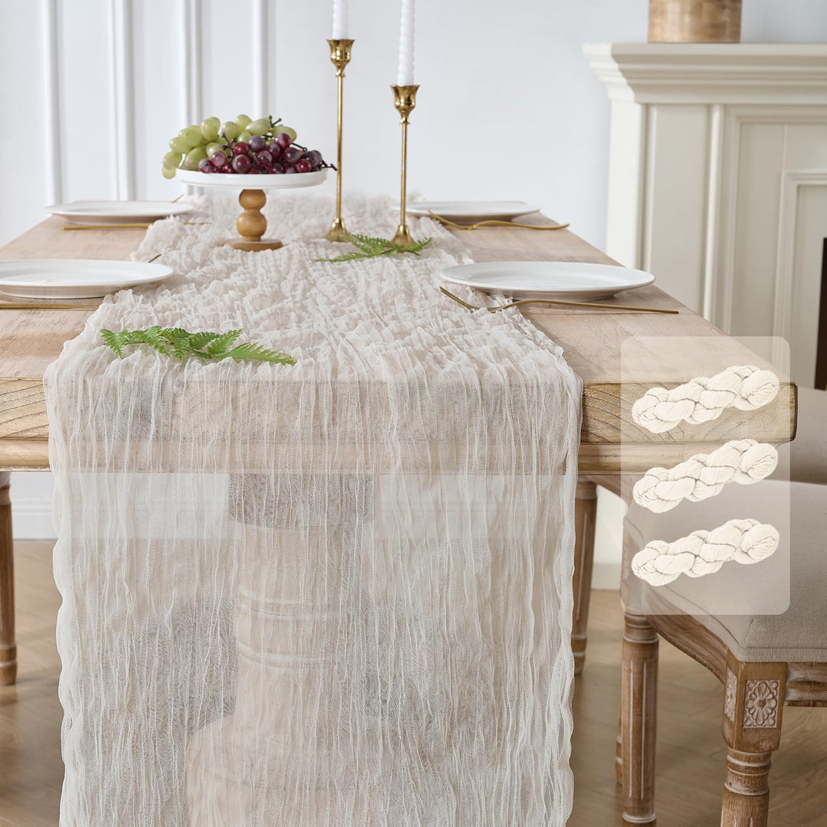 12PC Gold Gauze Table Runner 120 Inch 10FT Dining Wedding Baby Shower Holiday Birthday Sparkly Sheer Tulle Table Décor