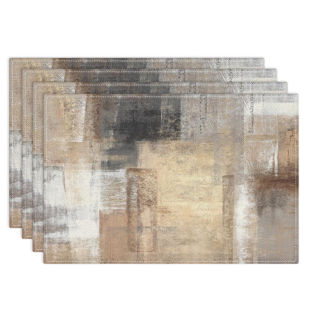 Emvency Farmhouse Placemats Set of 4, 12x18 Inch, Modern Abstract
