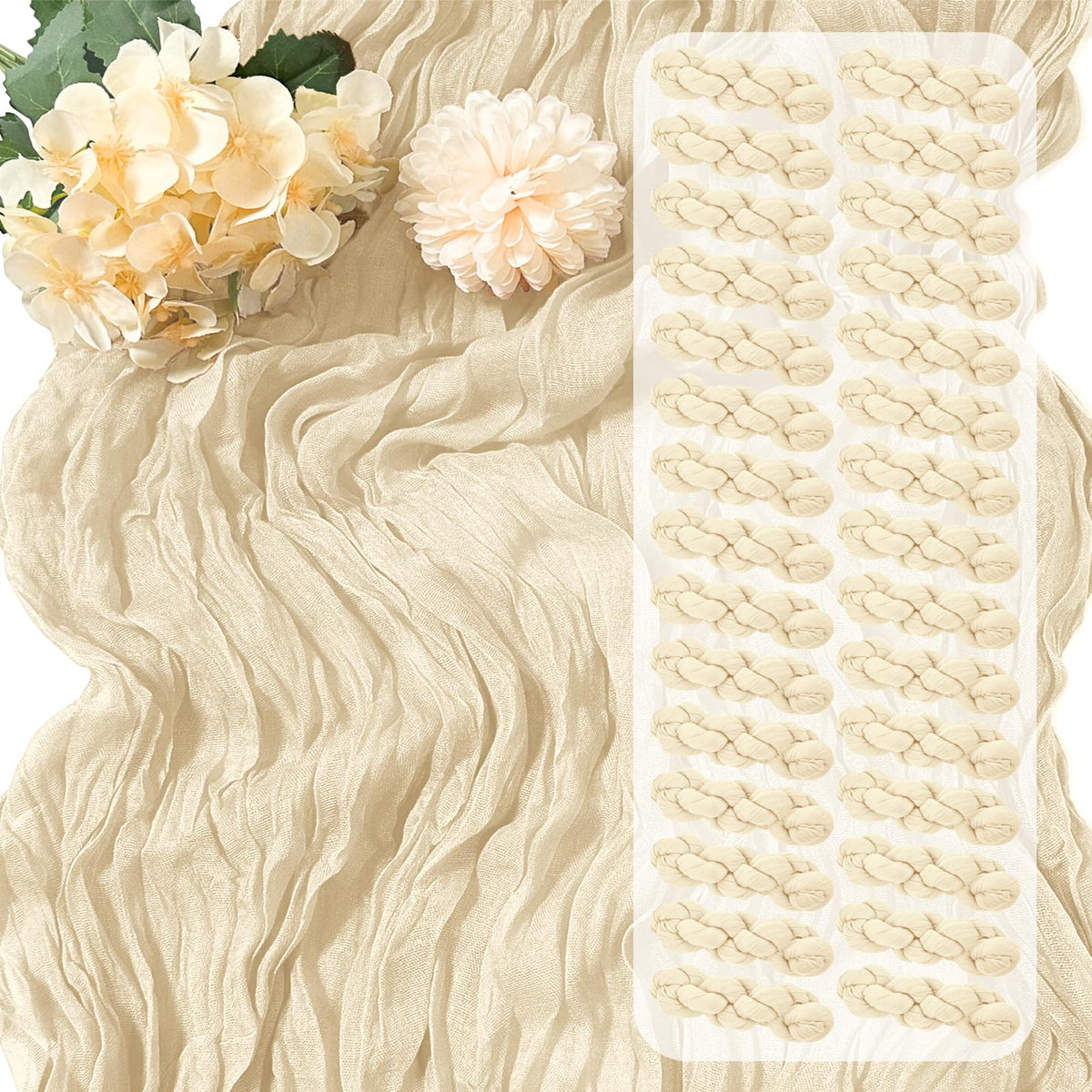 15 Pack Terracotta Cheesecloth Table Runner 17 x 108 inch Cheese Cloth Table Runners 9ft Terracotta Table Runner Rustic Romantic Sheer Gauze Runner for Wedding Party Baby Shower Table Decoration