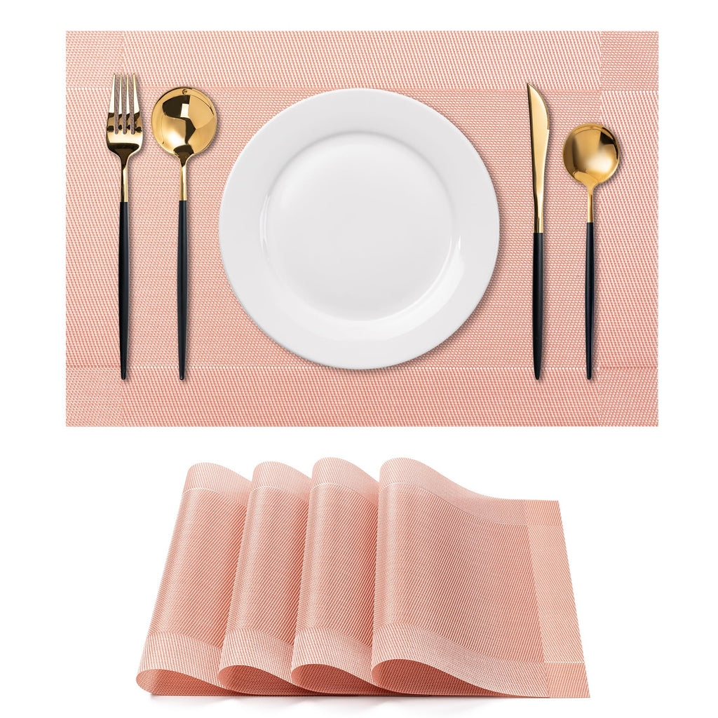 Placemats Set of 4 Washable Indoor(Beige)