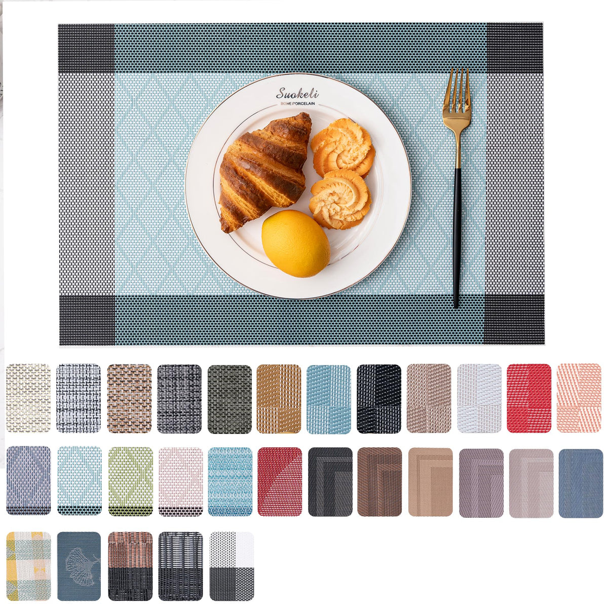 Placemats Set of 4 Washable Indoor(Beige)