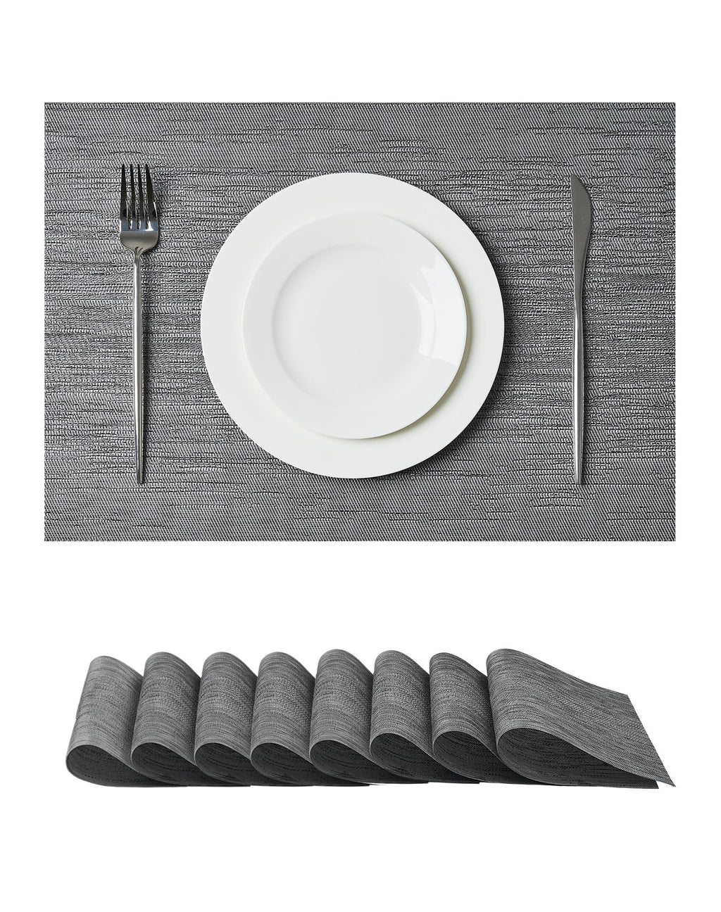 Leetaltree Beige Placemats Set of 4 - Heat-Resistant, Non-Slip Table Mats, Washable Woven Vinyl for Indoor & Outdoor Dining