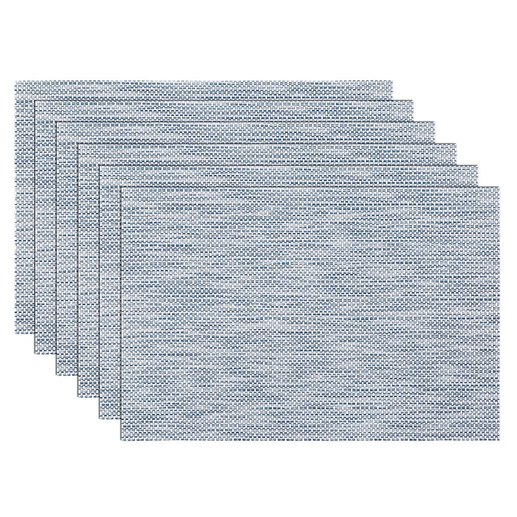 SHACOS Teal Blue Woven Placemats Set of 6 Place Mats for Dining Table