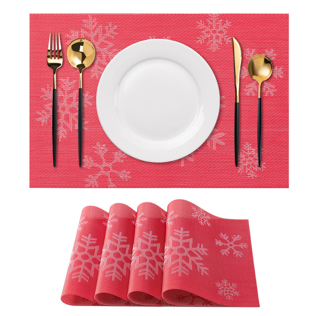 Placemats Set of 4 Washable Indoor(Beige)