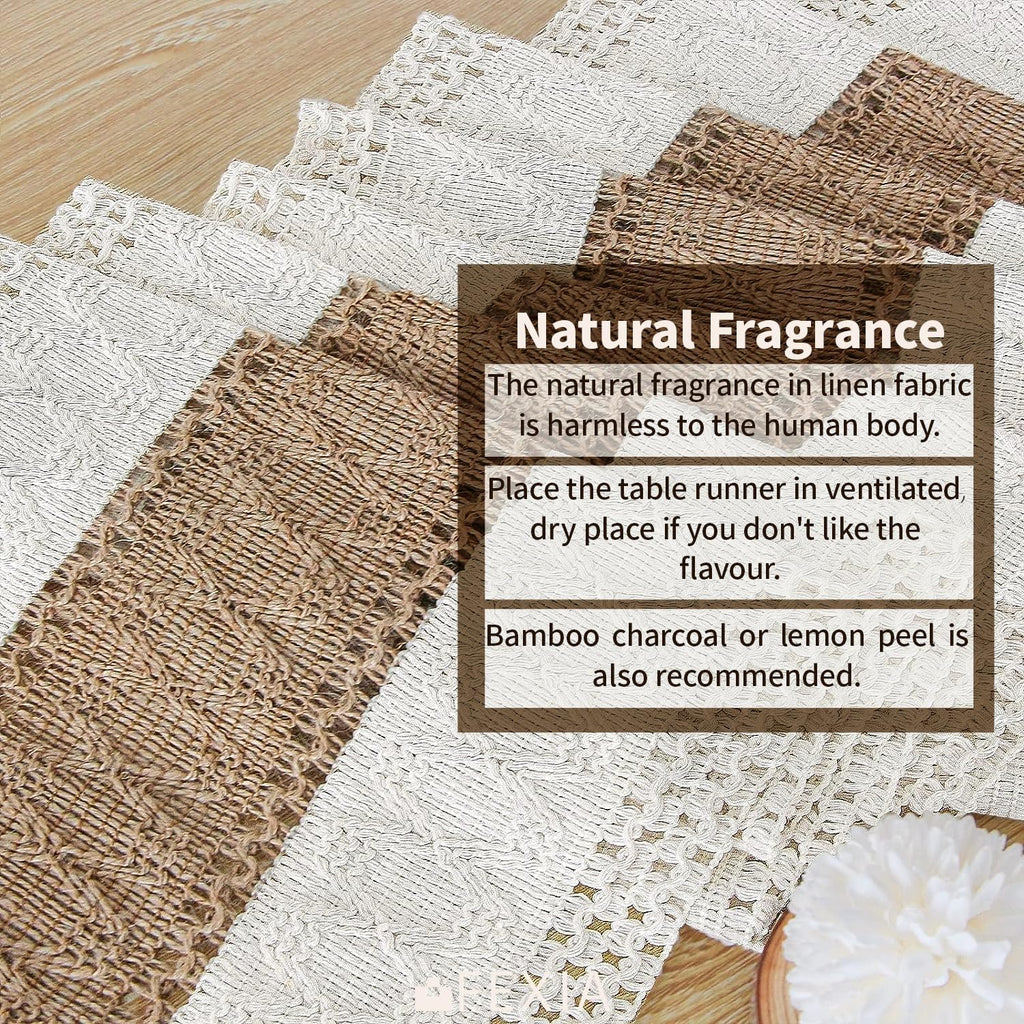 FEXIA Boho Table Runner for Fall Home Decor 12x90 Rustic with Tassels