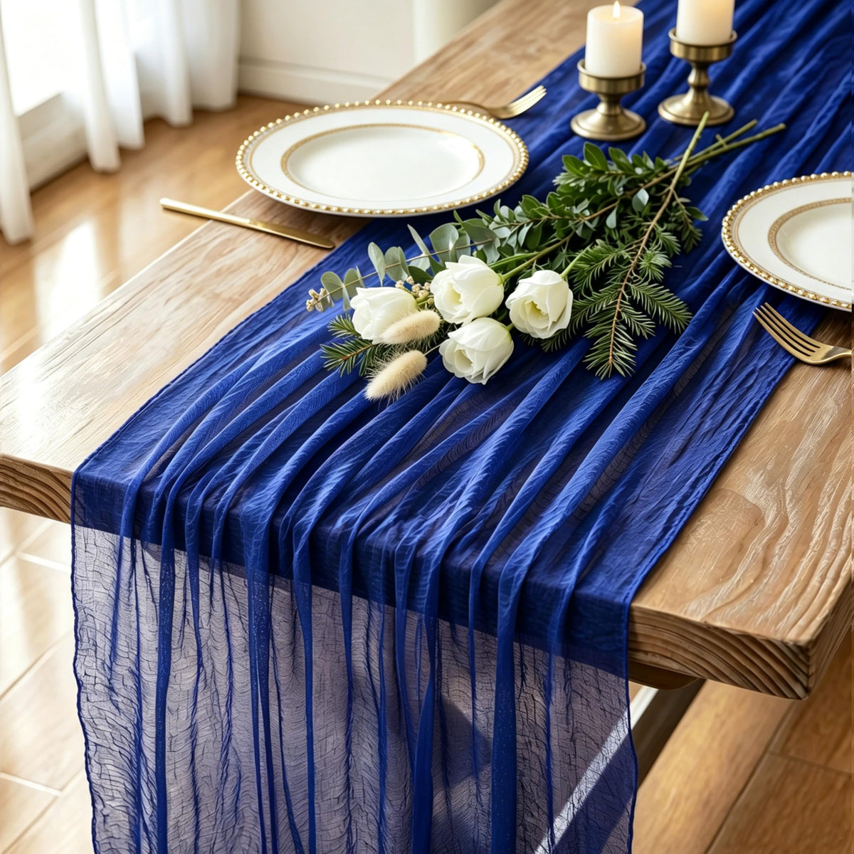 3 Pack Sage Green Cheesecloth Table Runner 120 Inch Boho Wedding Decor