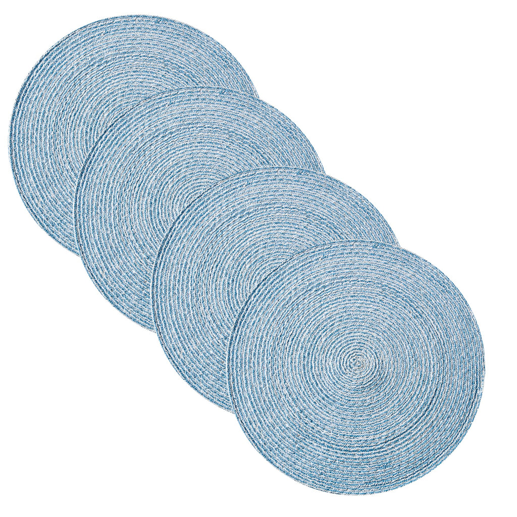 Sweet Home Collection 100% Cotton Placemats for Dining Room Rectangle Two Tone Woven Fabric 13" x 19" Soft Durable Table Mat Set, Set of 4, Eggshell