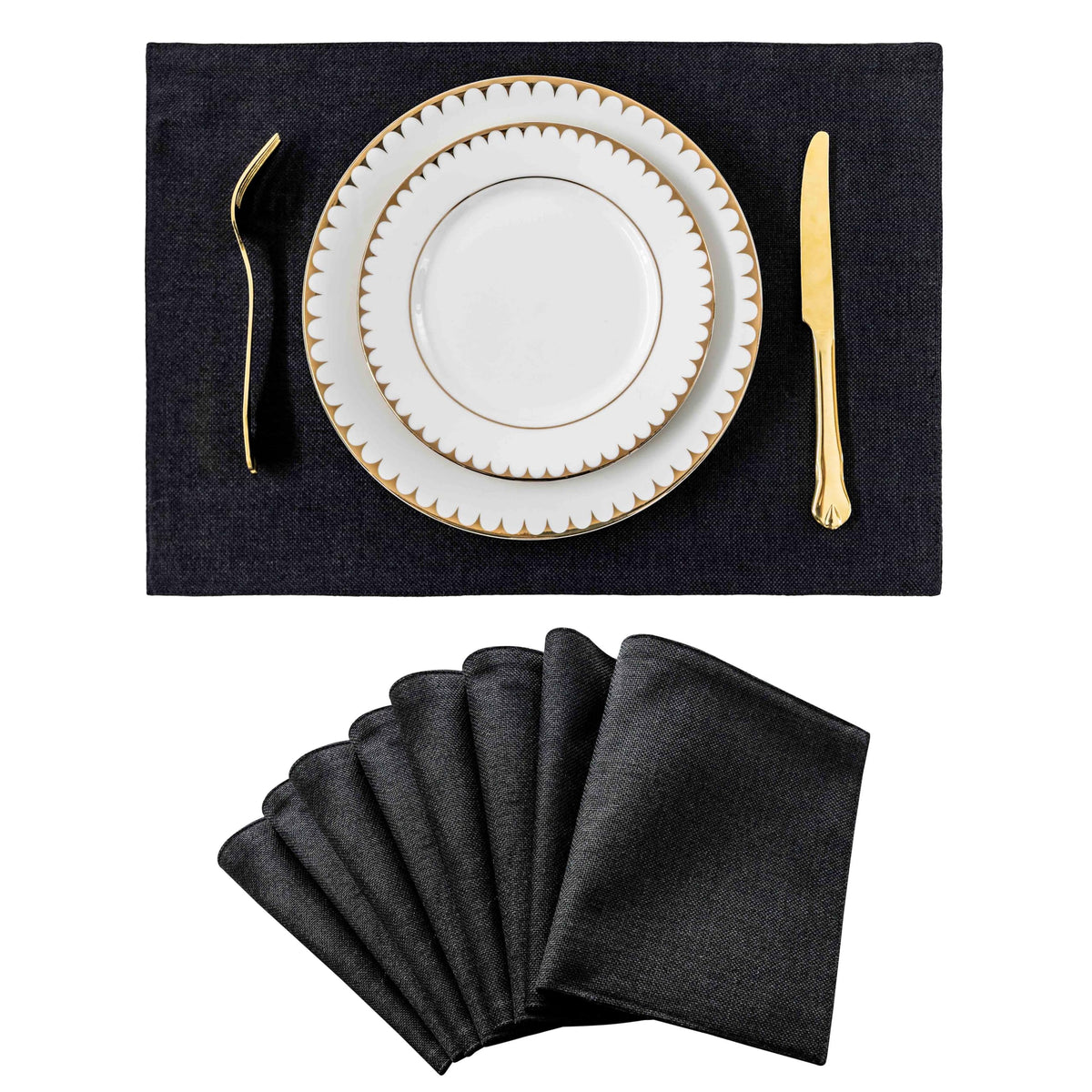 Home Brilliant Linen Placemats Set of 4 Heat Resistant Dining Table Cloth Place Mats Kitchen Table Mats Placemats Table Decor, Natural Linen