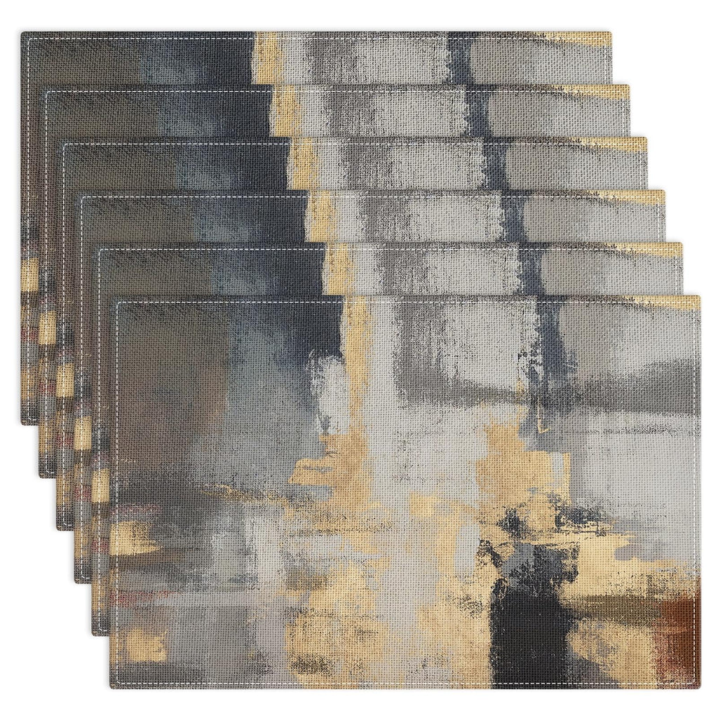 Emvency Farmhouse Placemats Set of 4, 12x18 Inch, Modern Abstract