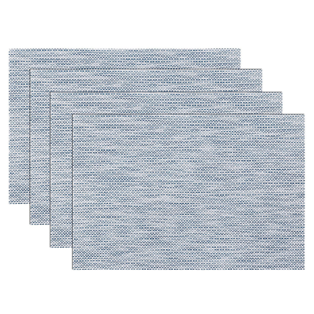 SHACOS Teal Blue Woven Placemats Set of 6 Place Mats for Dining Table