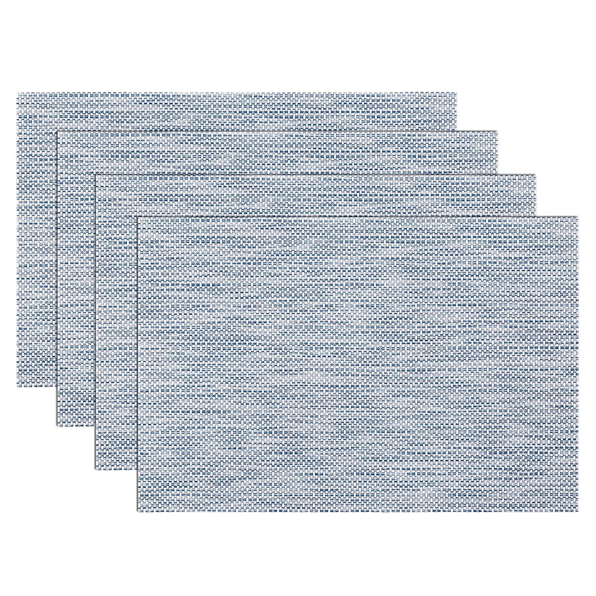 SHACOS Teal Blue Woven Placemats Set of 6 Place Mats for Dining Table