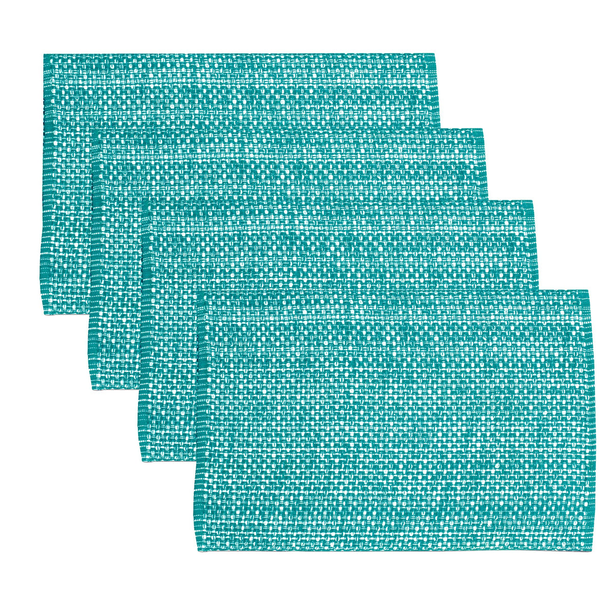 Sweet Home Collection 100% Cotton Placemats for Dining Room Rectangle Two Tone Woven Fabric 13" x 19" Soft Durable Table Mat Set, Set of 4, Eggshell