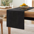ZeeMart Burlap Style Farmhouse Table Runner, 14x90 Inches Warm Beige/Brown