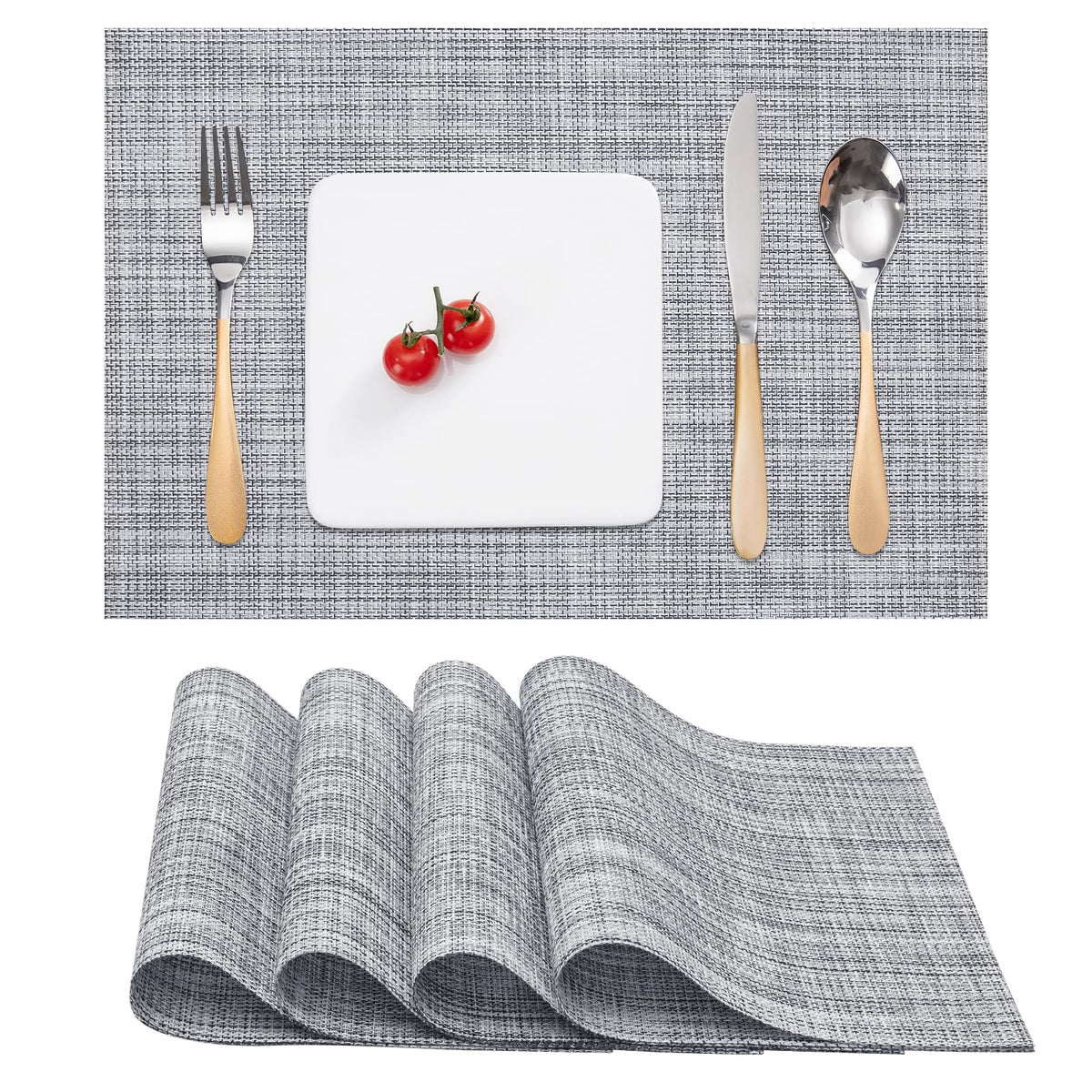 Myir JUN Orange Placemats Set of 8 for Dining Table Thanksgiving Placemats