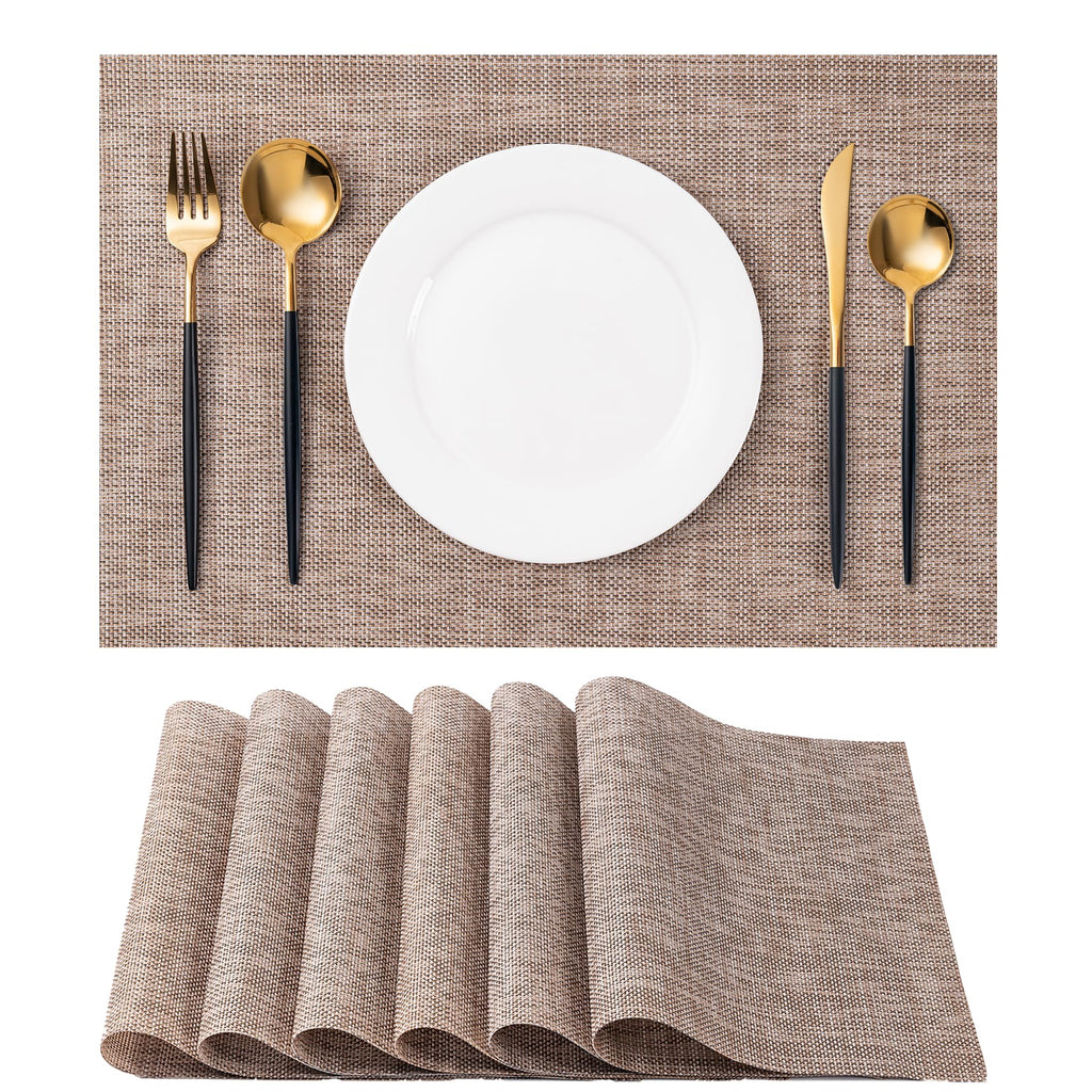 Placemats Set of 4 Washable Indoor(Beige)