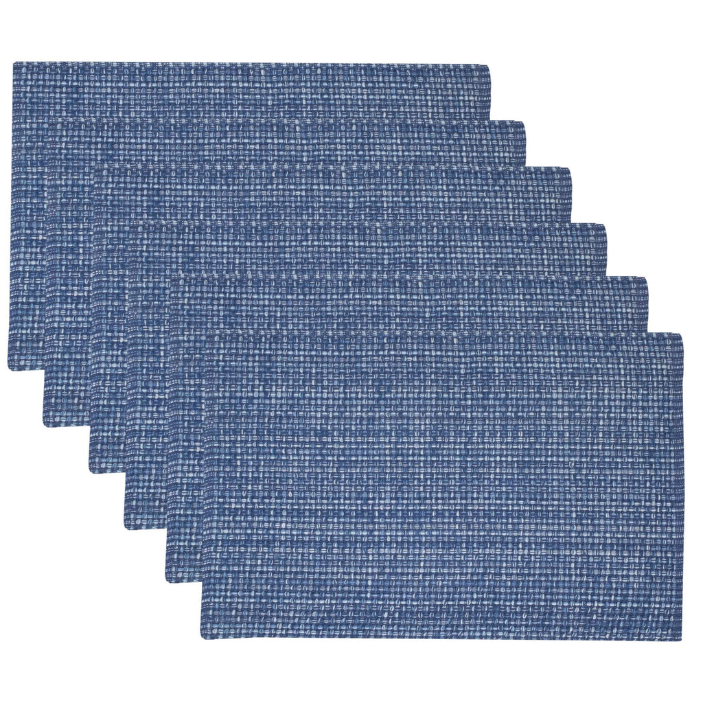 Sweet Home Collection 100% Cotton Placemats for Dining Room Rectangle Two Tone Woven Fabric 13" x 19" Soft Durable Table Mat Set, Set of 4, Eggshell