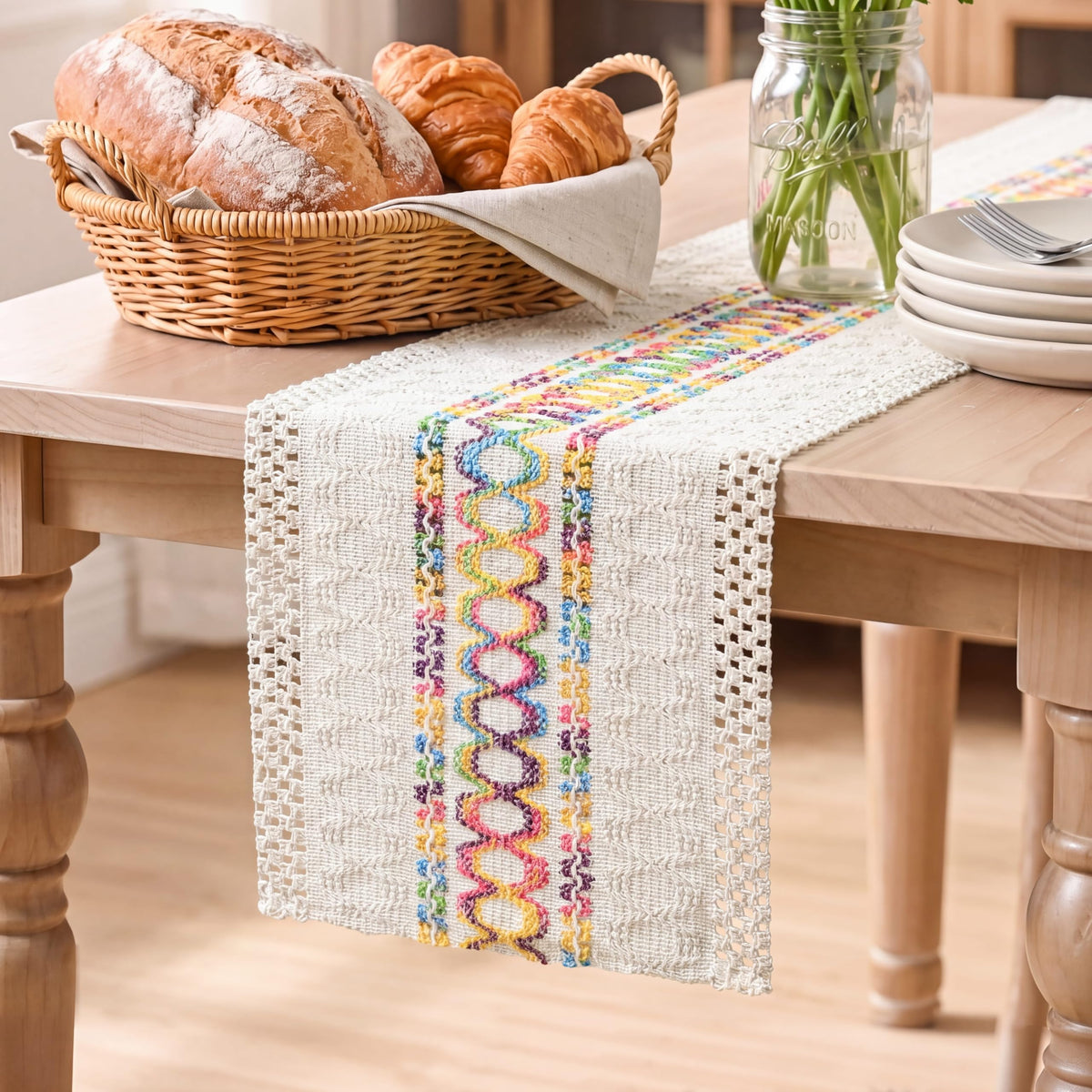 Artoid Mode Dark Grey Farmhouse Rustic Table Runner 12x72 Inch