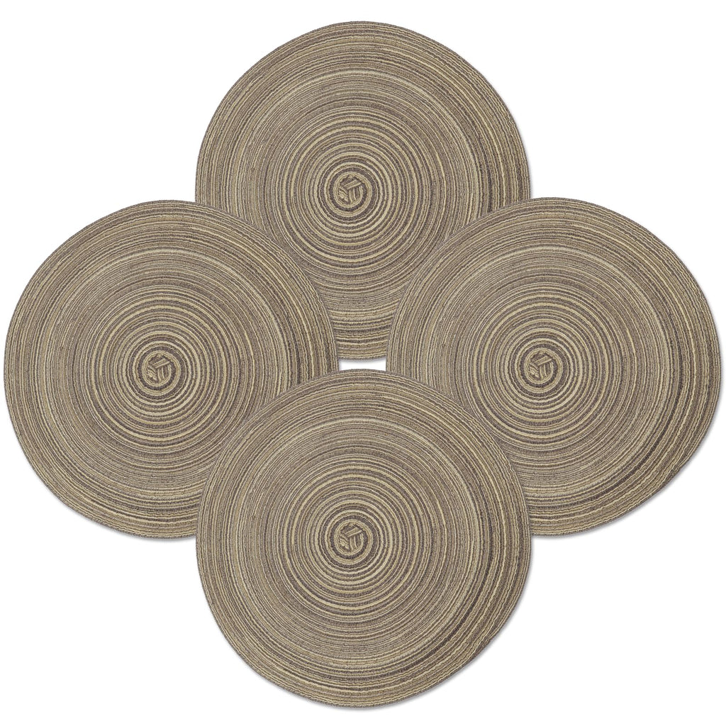 MIAOMIAO Round Placemats Set of 6 Braided Dining Table Kitchen Decor Mets