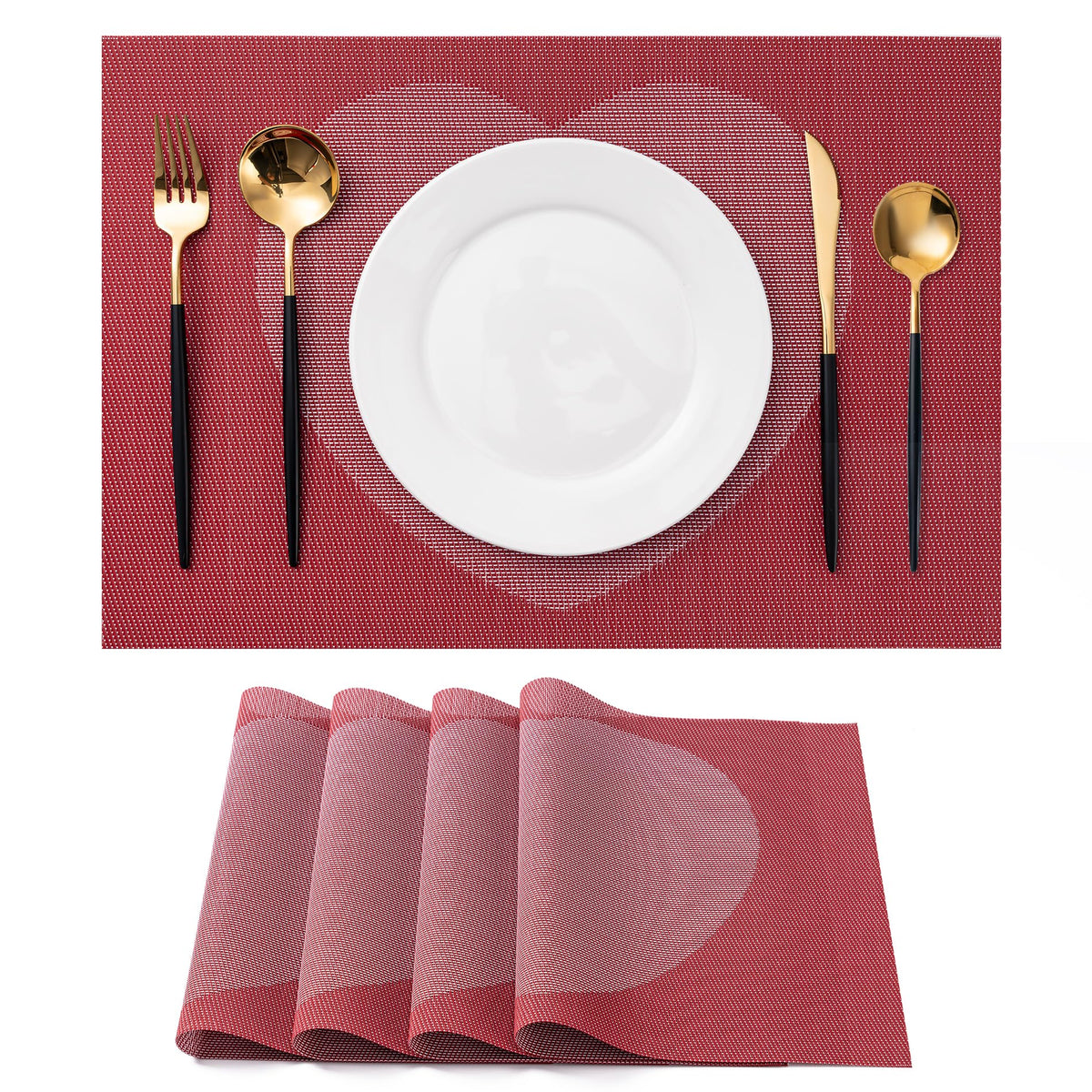 Placemats Set of 4 Washable Indoor(Beige)