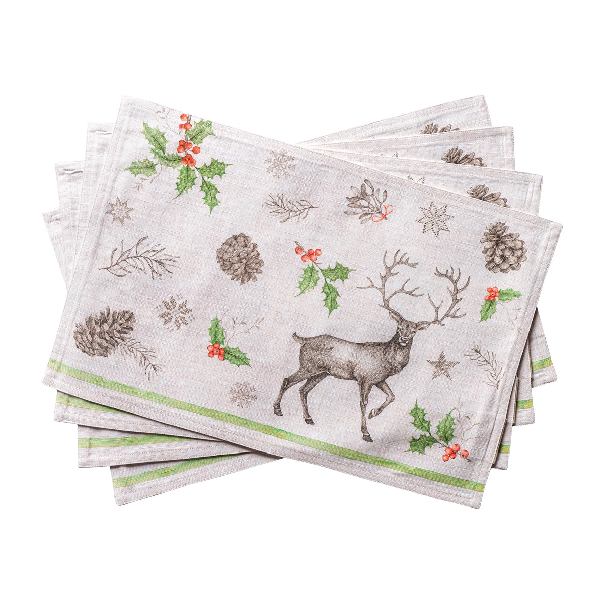 Maison d' Hermine Placemats Set of 4 Reusable 100% Cotton (13"x19")