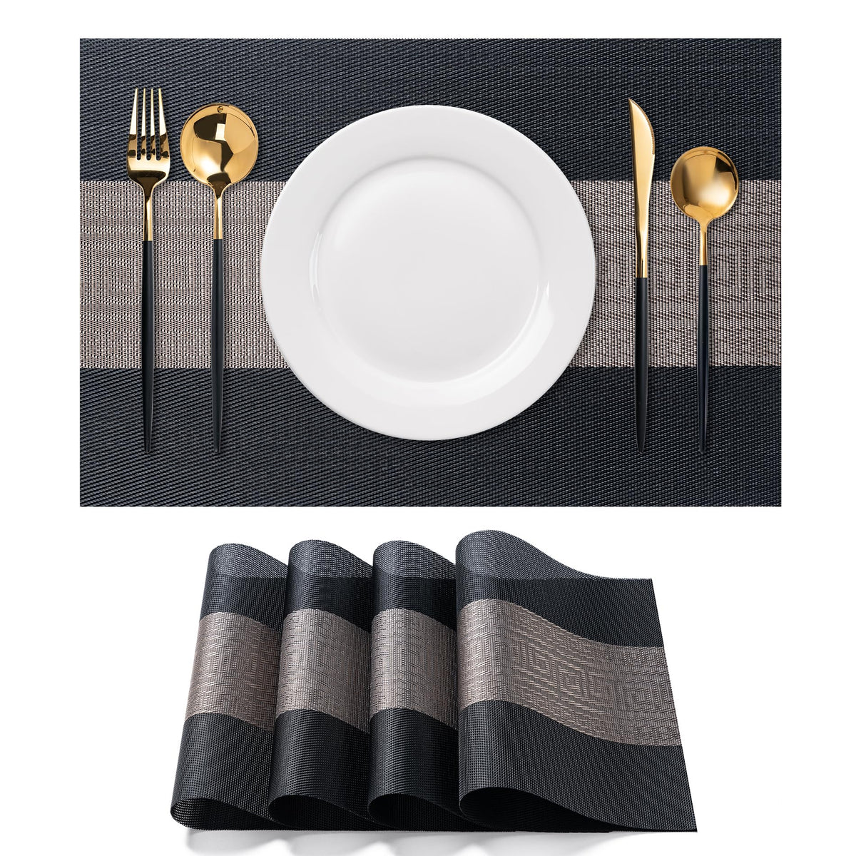 Placemats Set of 4 Washable Indoor(Beige)