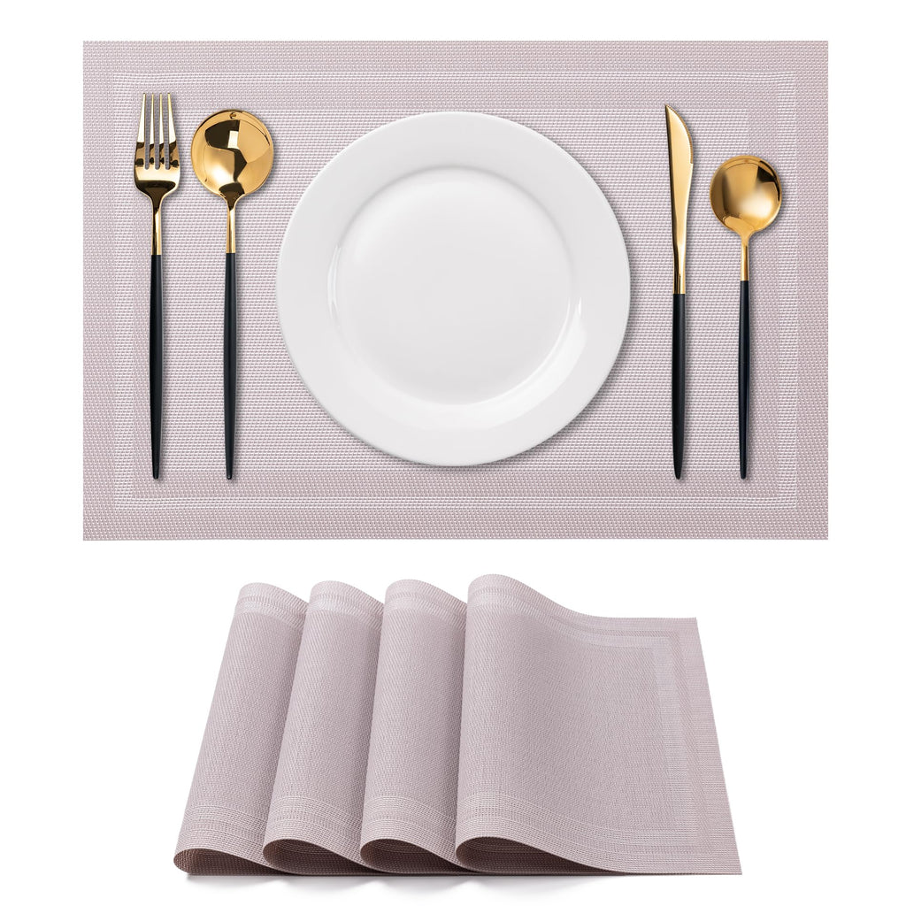 Placemats Set of 4 Washable Indoor(Beige)