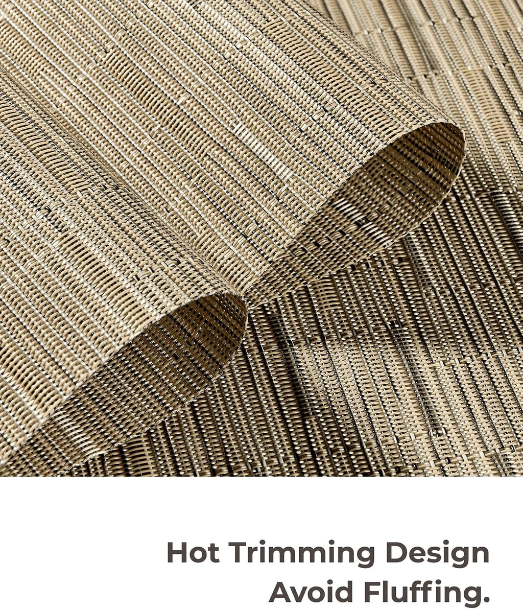 Leetaltree Light Brown Placemats Set of 8 - Heat Resistant Woven Vinyl