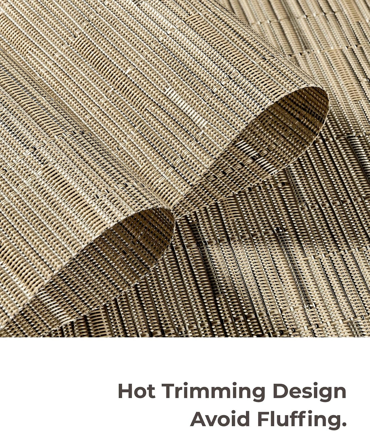 Leetaltree Light Brown Placemats Set of 8 - Heat Resistant Woven Vinyl