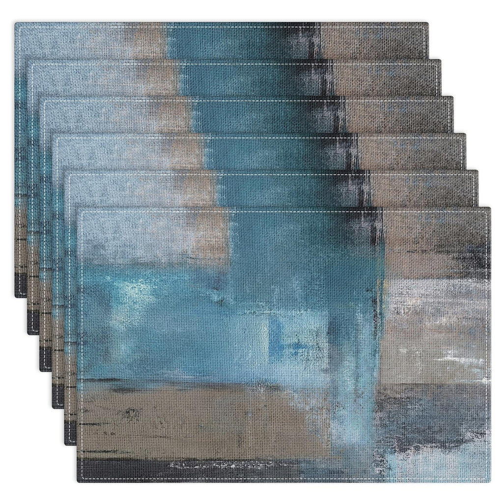 Emvency Farmhouse Placemats Set of 4, 12x18 Inch, Modern Abstract