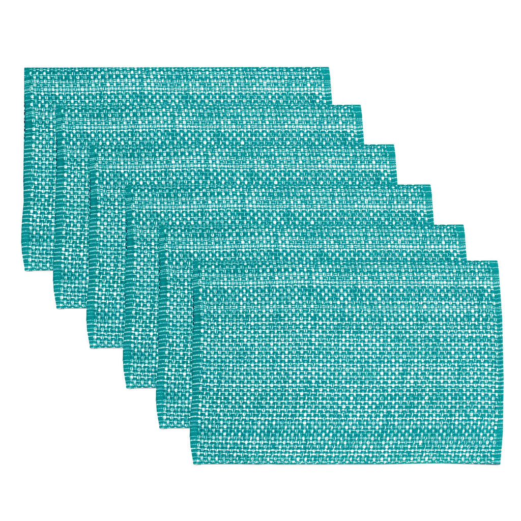 Sweet Home Collection 100% Cotton Placemats for Dining Room Rectangle Two Tone Woven Fabric 13" x 19" Soft Durable Table Mat Set, Set of 4, Eggshell
