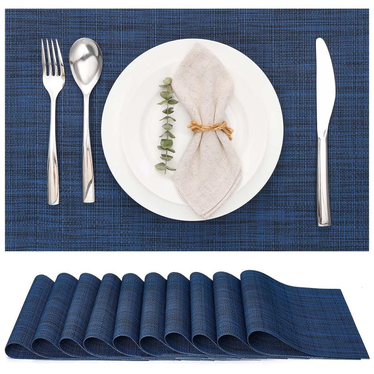 Myir JUN Orange Placemats Set of 8 for Dining Table Thanksgiving Placemats