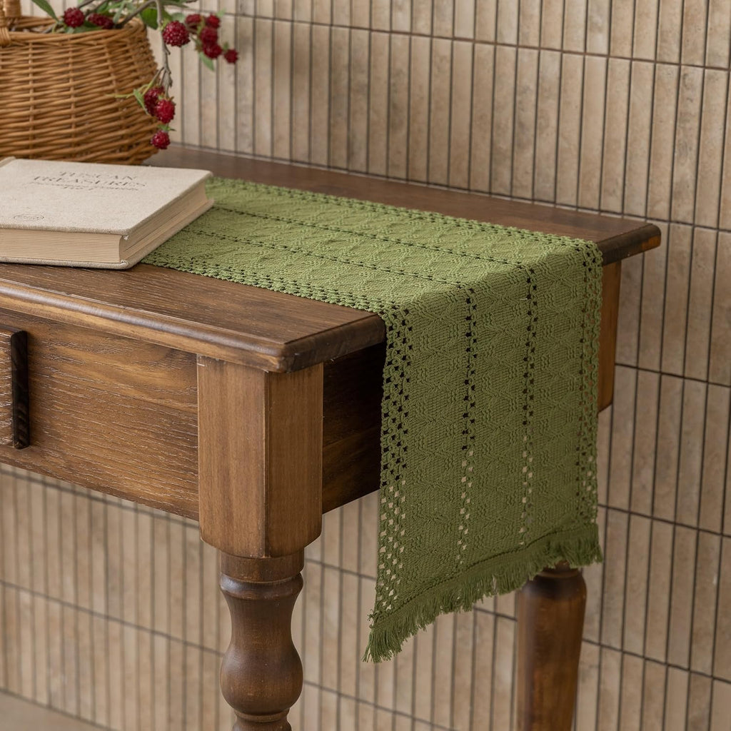 Keketoarrange Boho Macrame Table Runner 12x72 Inch