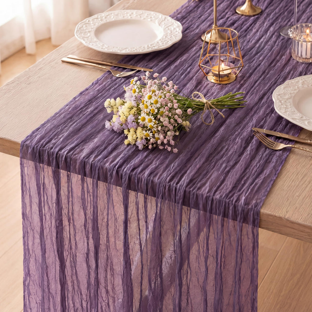 3 Pack Sage Green Cheesecloth Table Runner 120 Inch Boho Wedding Decor