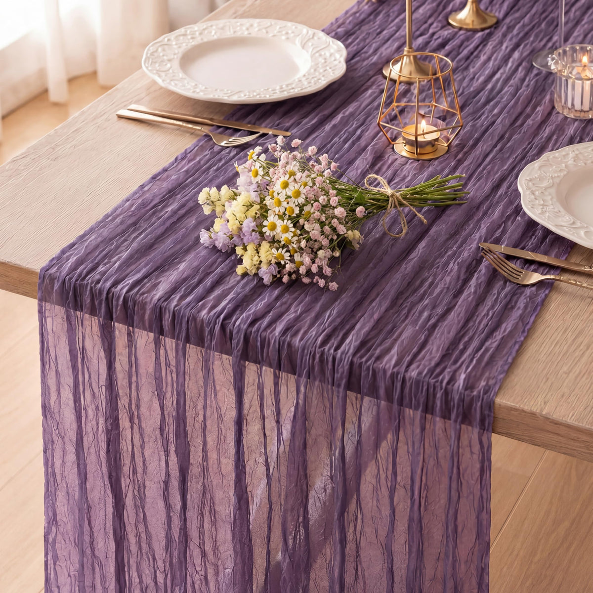 3 Pack Sage Green Cheesecloth Table Runner 120 Inch Boho Wedding Decor