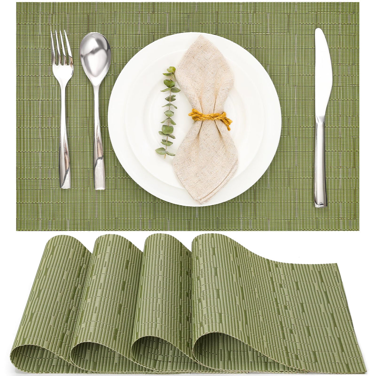 Myir JUN Orange Placemats Set of 8 for Dining Table Thanksgiving Placemats