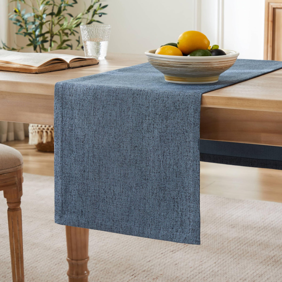 ZeeMart Burlap Style Farmhouse Table Runner, 14x90 Inches Warm Beige/Brown