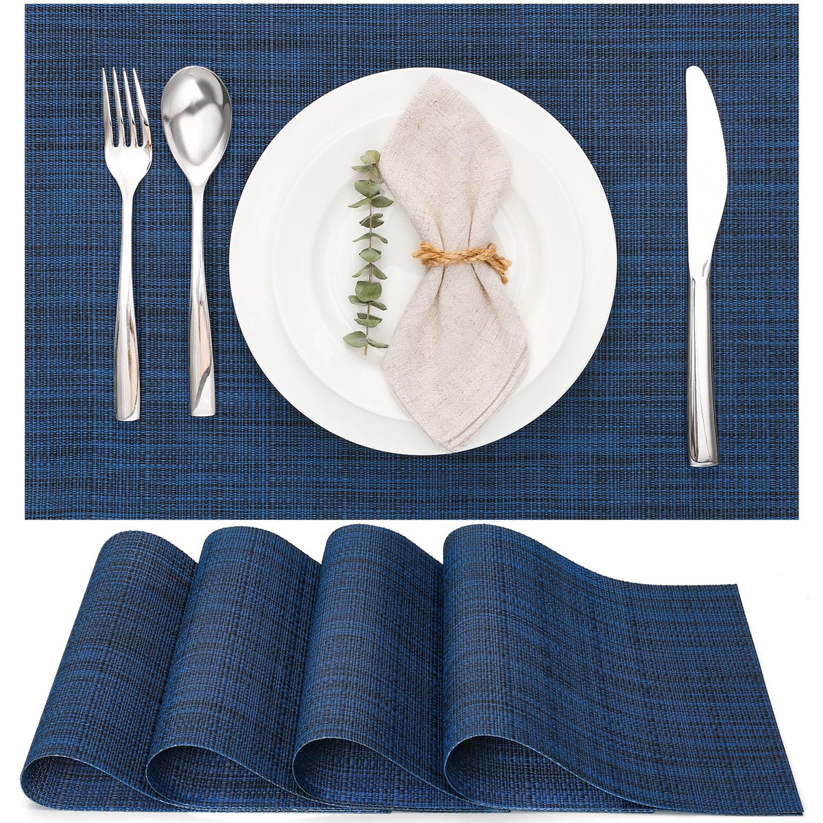 Myir JUN Orange Placemats Set of 8 for Dining Table Thanksgiving Placemats