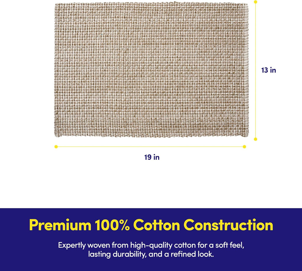 Sweet Home Collection 100% Cotton Placemats for Dining Room Rectangle Two Tone Woven Fabric 13" x 19" Soft Durable Table Mat Set, Set of 4, Eggshell